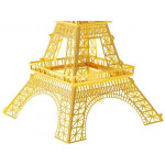 Zlaté kovové puzzle 3D Eiffelova veža